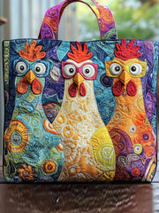 Chicken Quilted Tote Bag
