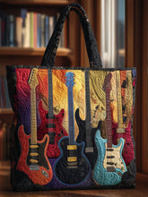 Christmas Guitar musical instruments Print Quilted Tote Bag