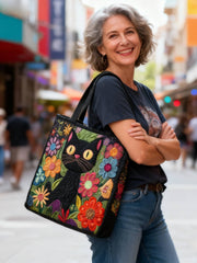 Animal Cat Quilted Tote Bag