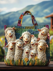 Little Lamb Choir Quilted Tote Bag