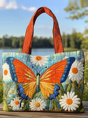 Butterfly Whisper Quilted Tote Bag