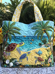 Ocean Quilted Tote Bag