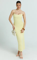 Ramirez Midi Dress - Scoop Neck Low Back Dress in Lemon