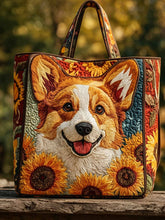 Corgi Quilted Tote Bag