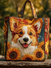 Corgi Quilted Tote Bag