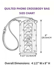 Purple Butterfly Garden Floral Quilted Slim Phone Crossbody Bag
