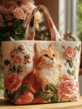 Cute Kittens and Flowers Quilted Tote Bag