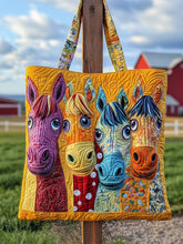 Funky Horse Quilted Tote Bag
