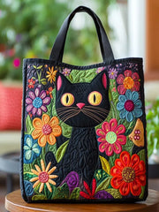 Animal Cat Quilted Tote Bag