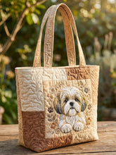 Shih Tzu Dog Quilted Tote Bag