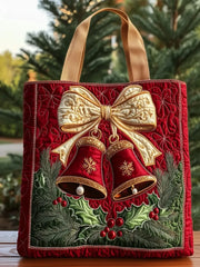 Christmas Bells Christmas tree Quilted Tote Bag