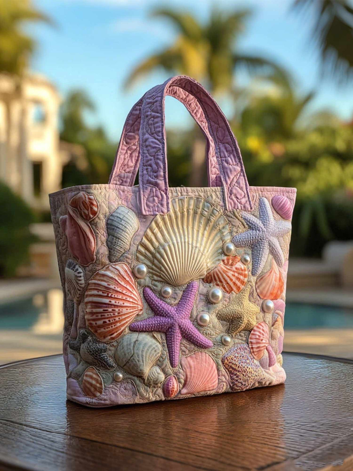 Tidal Treasures Quilted Tote Bag