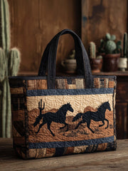 West Horse Quilted Tote Bag