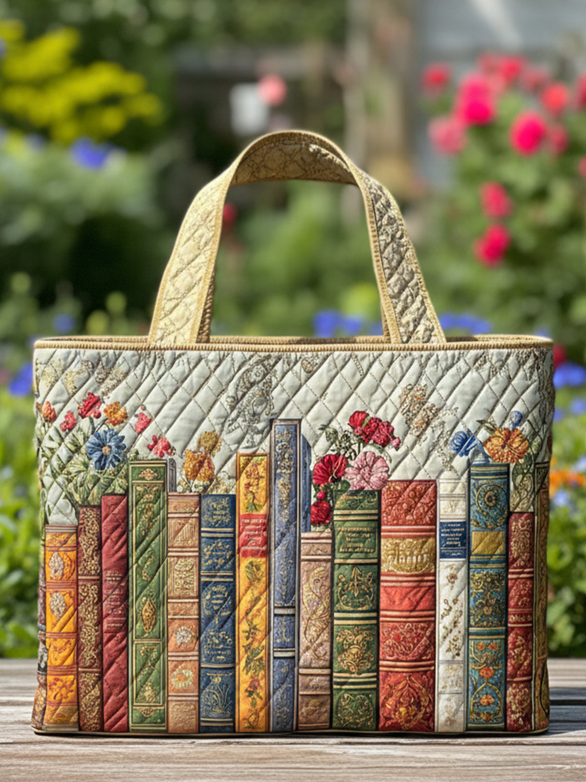Leaf Chapter Quilted Tote Bag