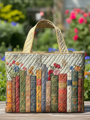 Leaf Chapter Quilted Tote Bag