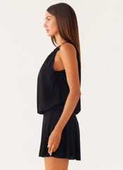 Makes Sense Mini Dress - Black