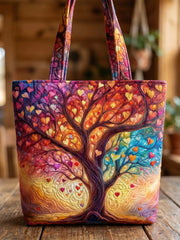Valentine's Day Love Tree Quilted Tote Bag