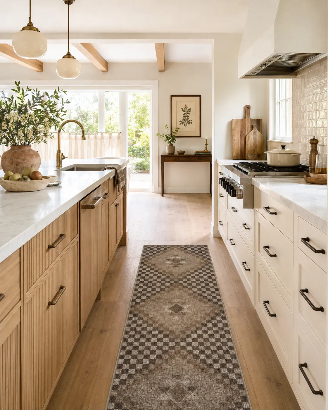 Lunette Washable Tribal Soft Easy Jute Tan Indoor/Outdoor Runner Rug