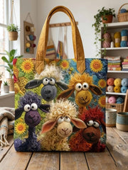 Fun Sheep Quilted Tote Bag