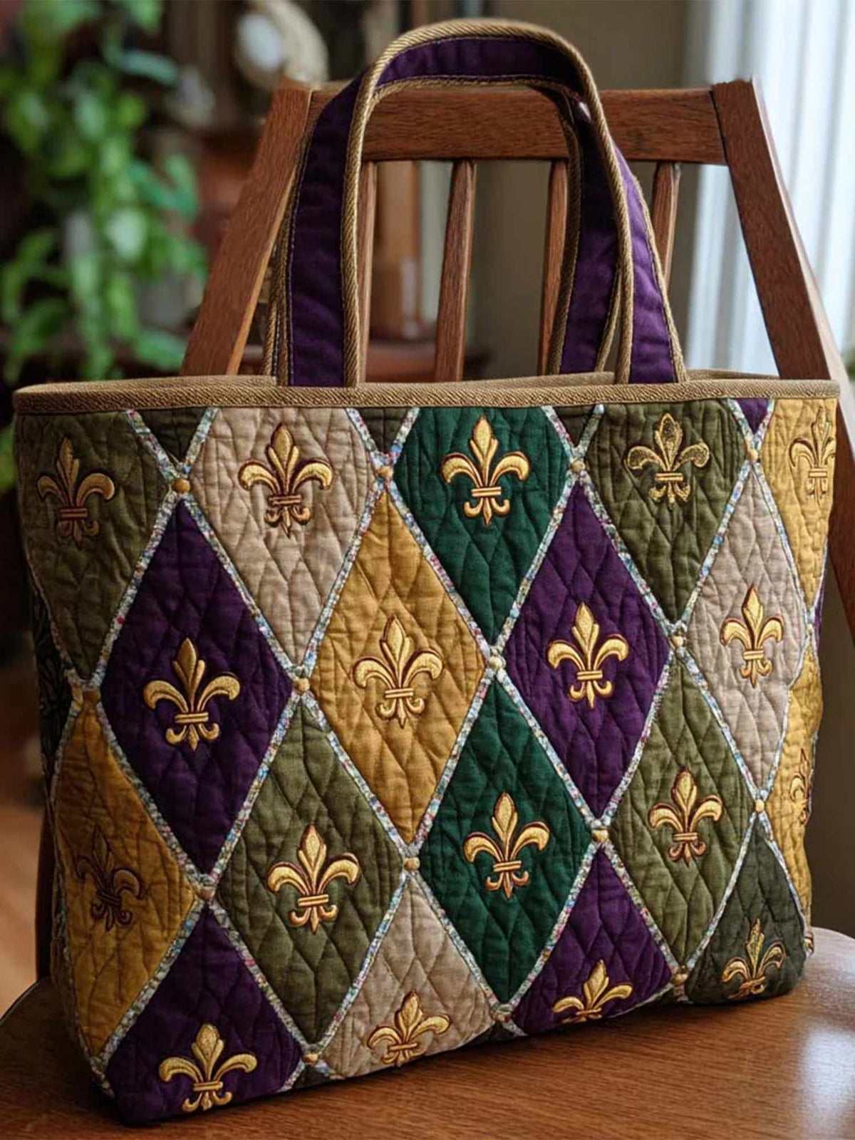 Royal Revelry Quilted Tote Bag