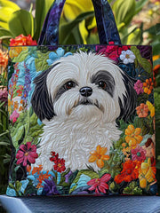Shih Tzu Bliss Quilted Tote Bag