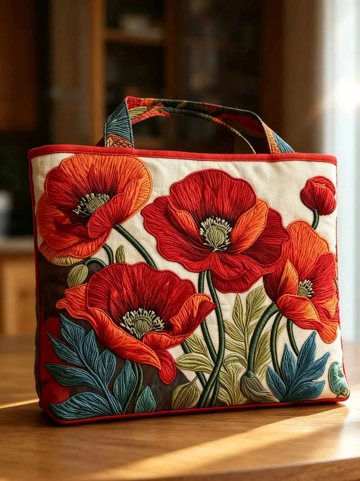 Poppy Quilted Tote Bag