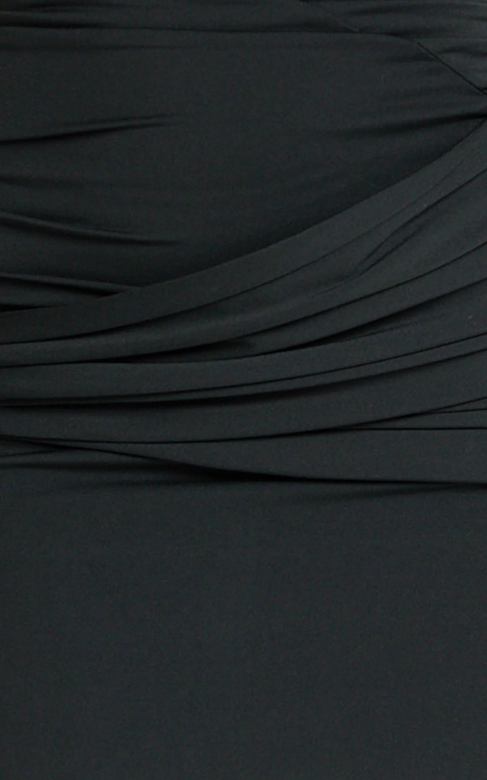 Ginny Maxi Dress - Asymmetric Neck Waist Tie Dress in Black