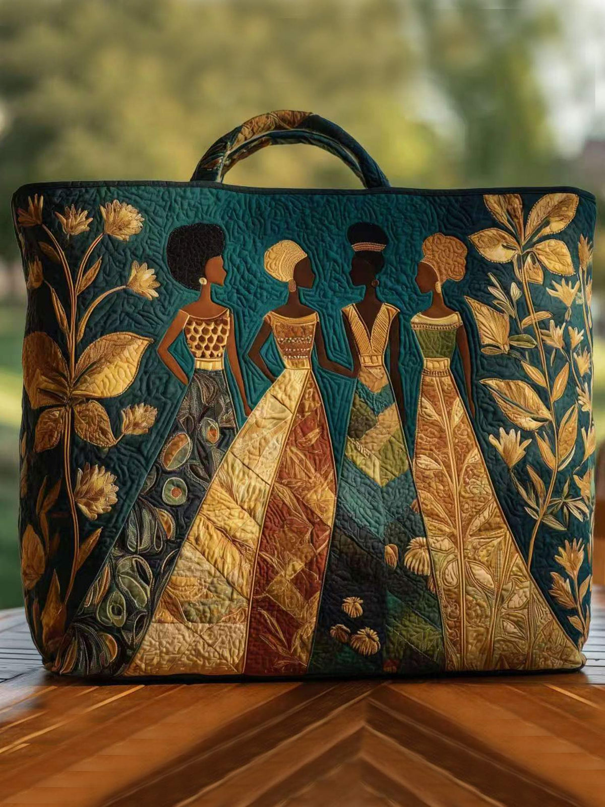 Tribal Ceremony Print Quilted Tote Bag