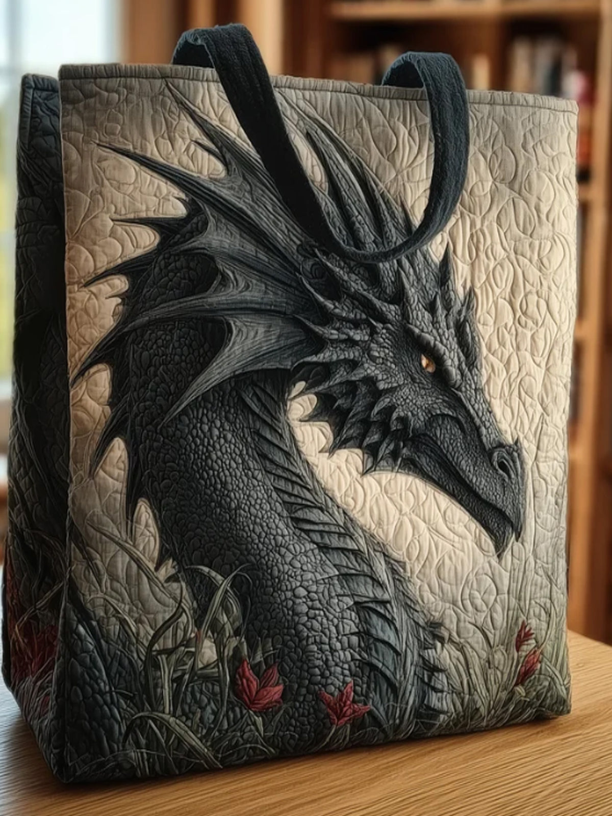 Dragon  Print  Quilted Tote Bag