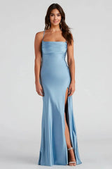 A-Line High Slit Formal Dress