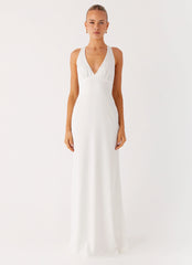 Desi Halterneck Maxi Dress - White