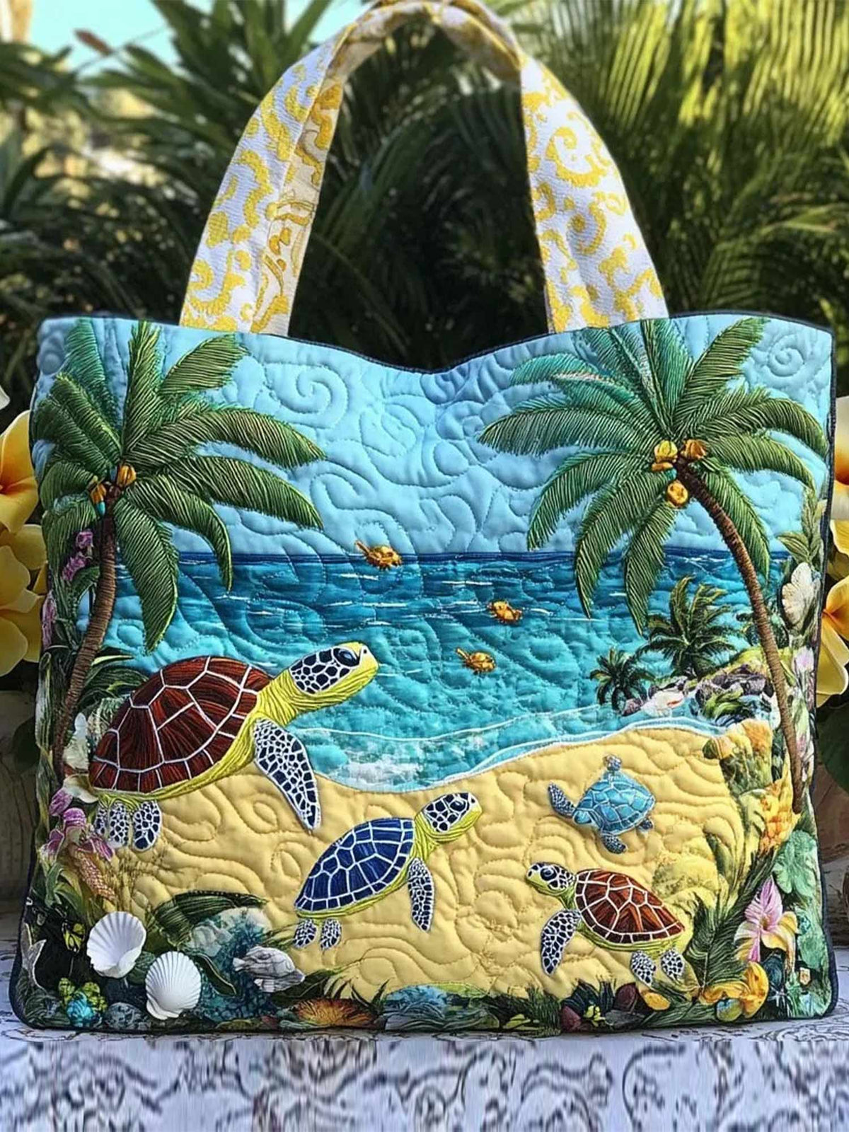 Ocean Quilted Tote Bag