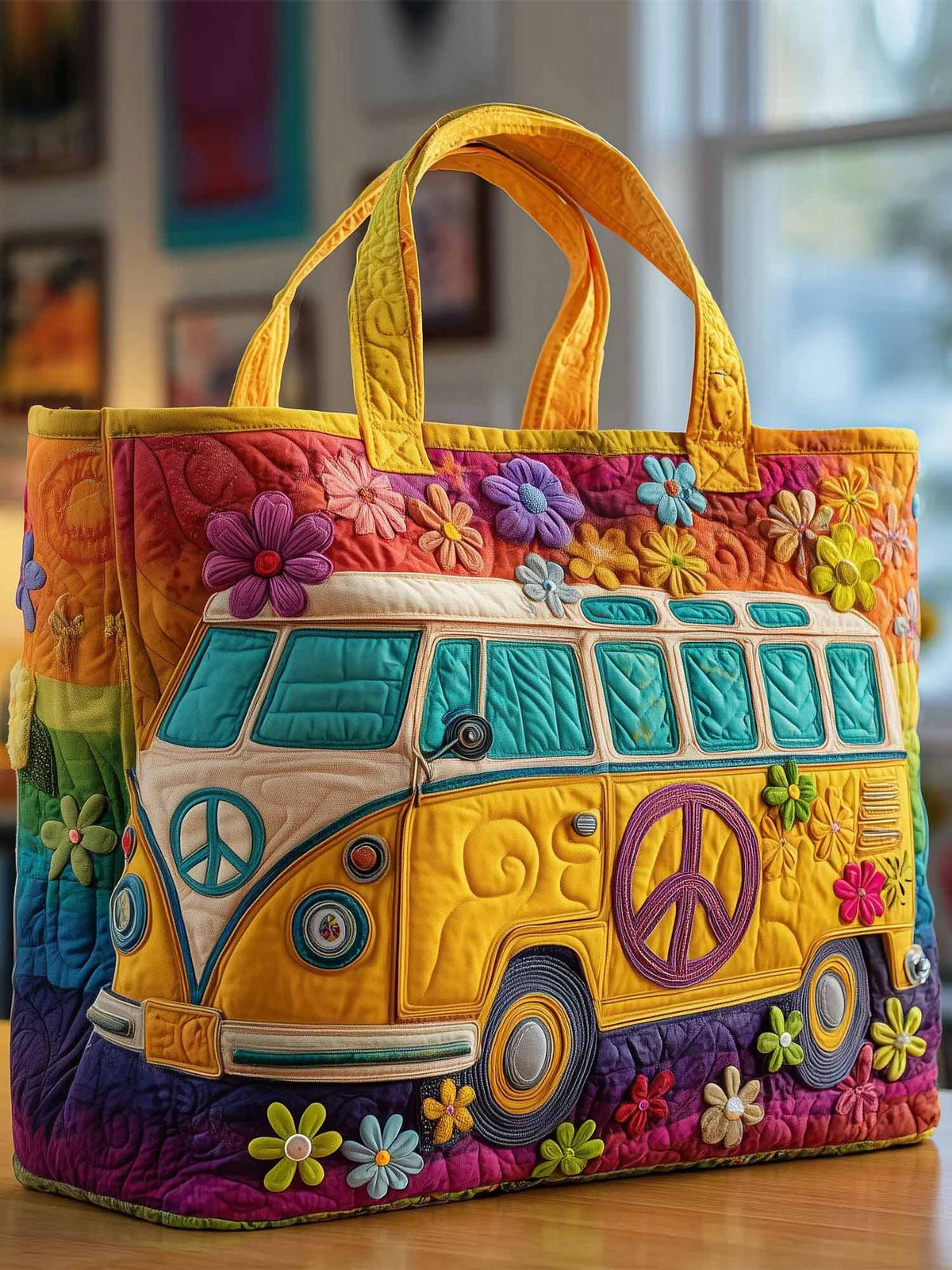 Adventure Awaits  Quilted Tote Bag