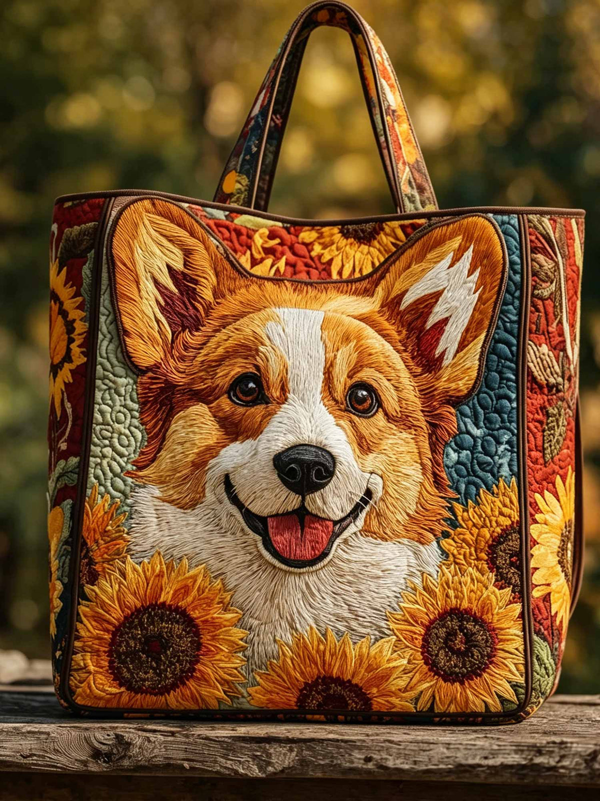 Corgi Quilted Tote Bag