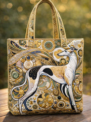 Greyhound Dog Quilted Tote Bag
