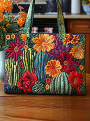 Cactus Quilted Tote Bag