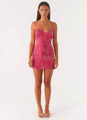 Vietta Sequin Cami Mini Dress - Fuchsia
