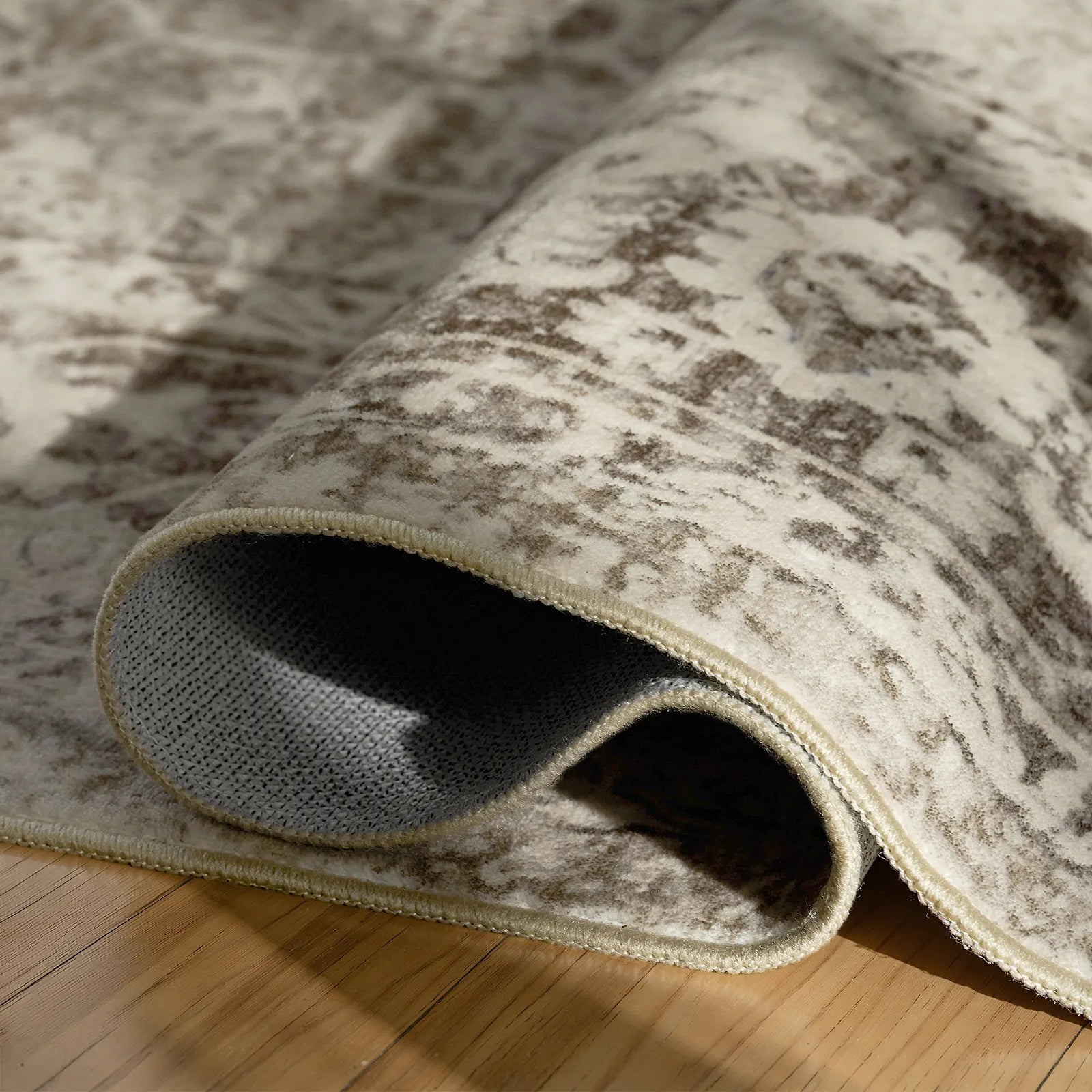 Margot Washable Vintage Distressed Beige Rug