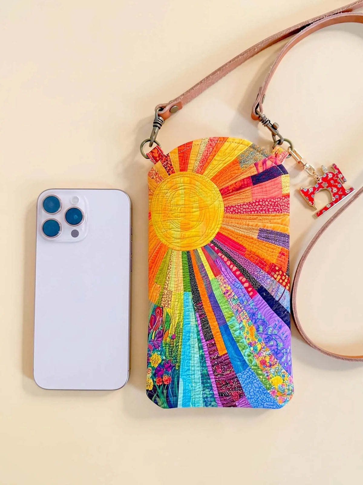 Hippie Sun Quilted Slim Phone Crossbody Bag