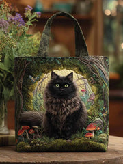 Elegant Cat Quilted Tote Bag