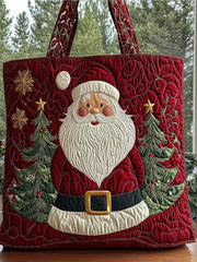Christmas   Santa Claus   Print  Quilted Tote Bag