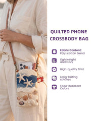 Atomic Black Cat Quilted Slim Phone Crossbody Bag