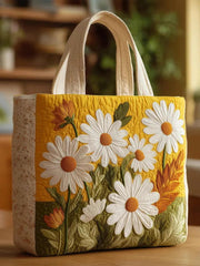 Wild Flower Quilted Tote Bag