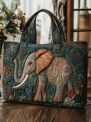 Eternal Elephant  Quilted Tote Bag