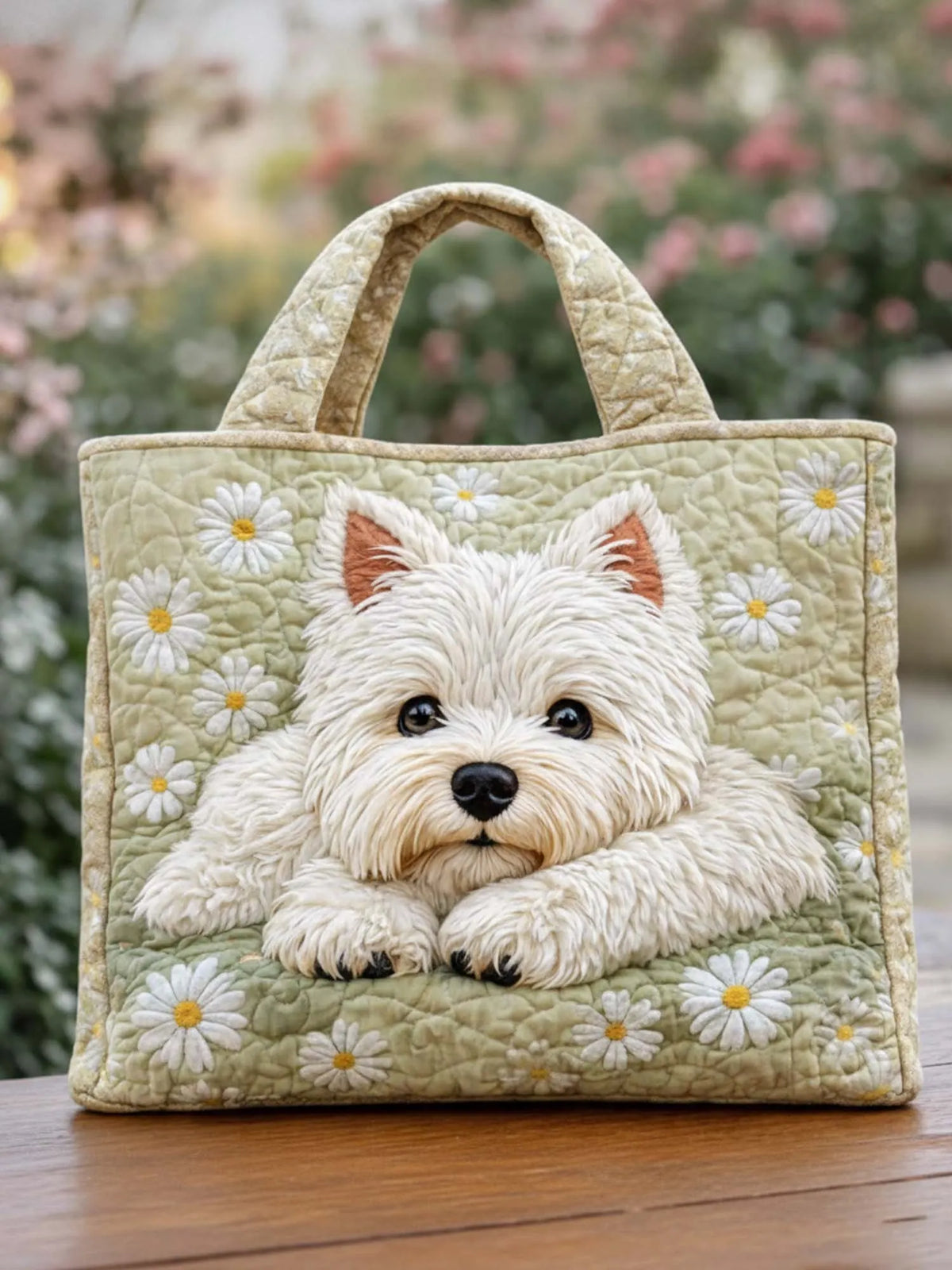 Westie Cute Dog Quilted Tote Bag